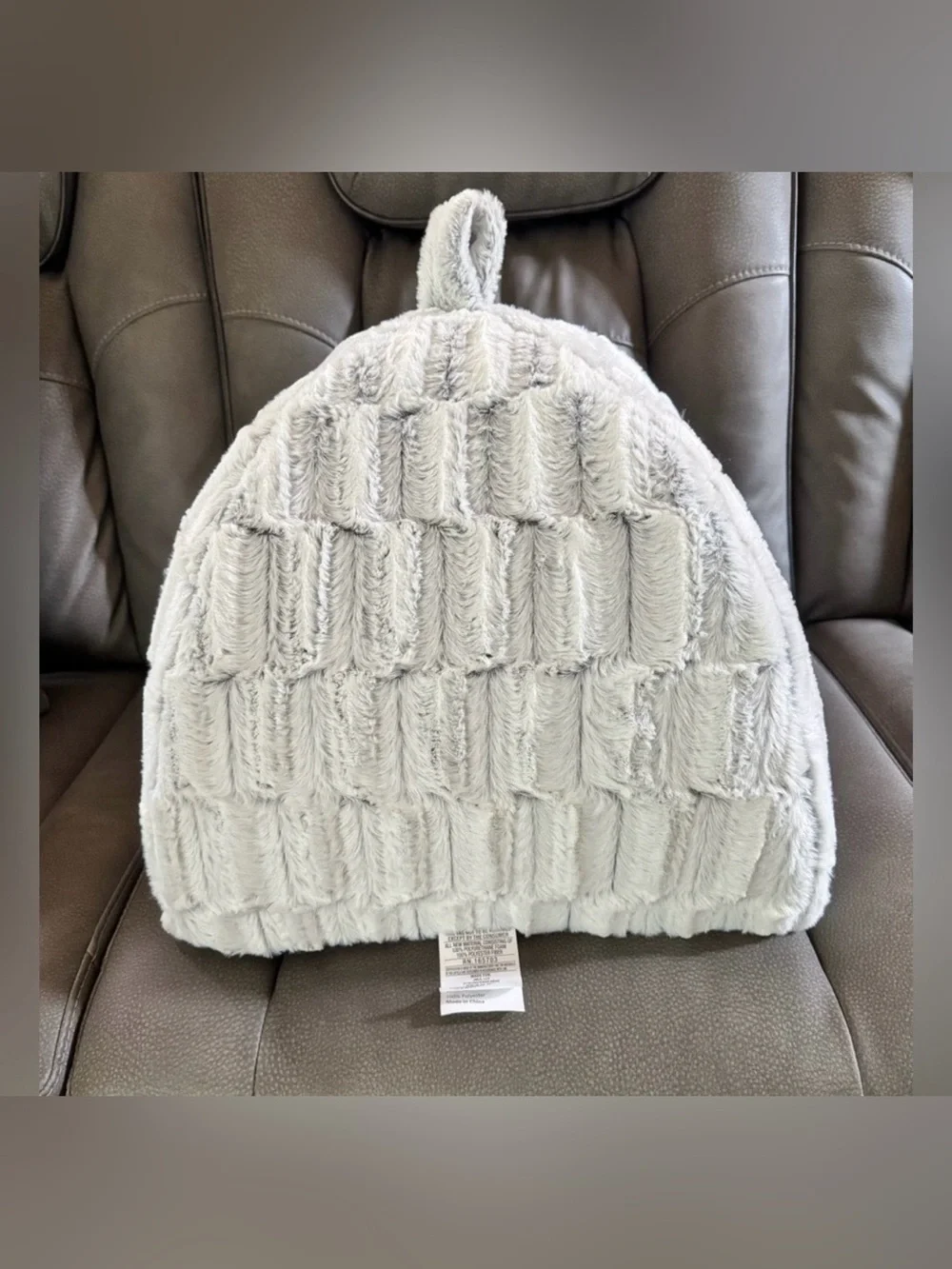 Plush Gray Pet Cat Cave Bed with Easter Toy Basket